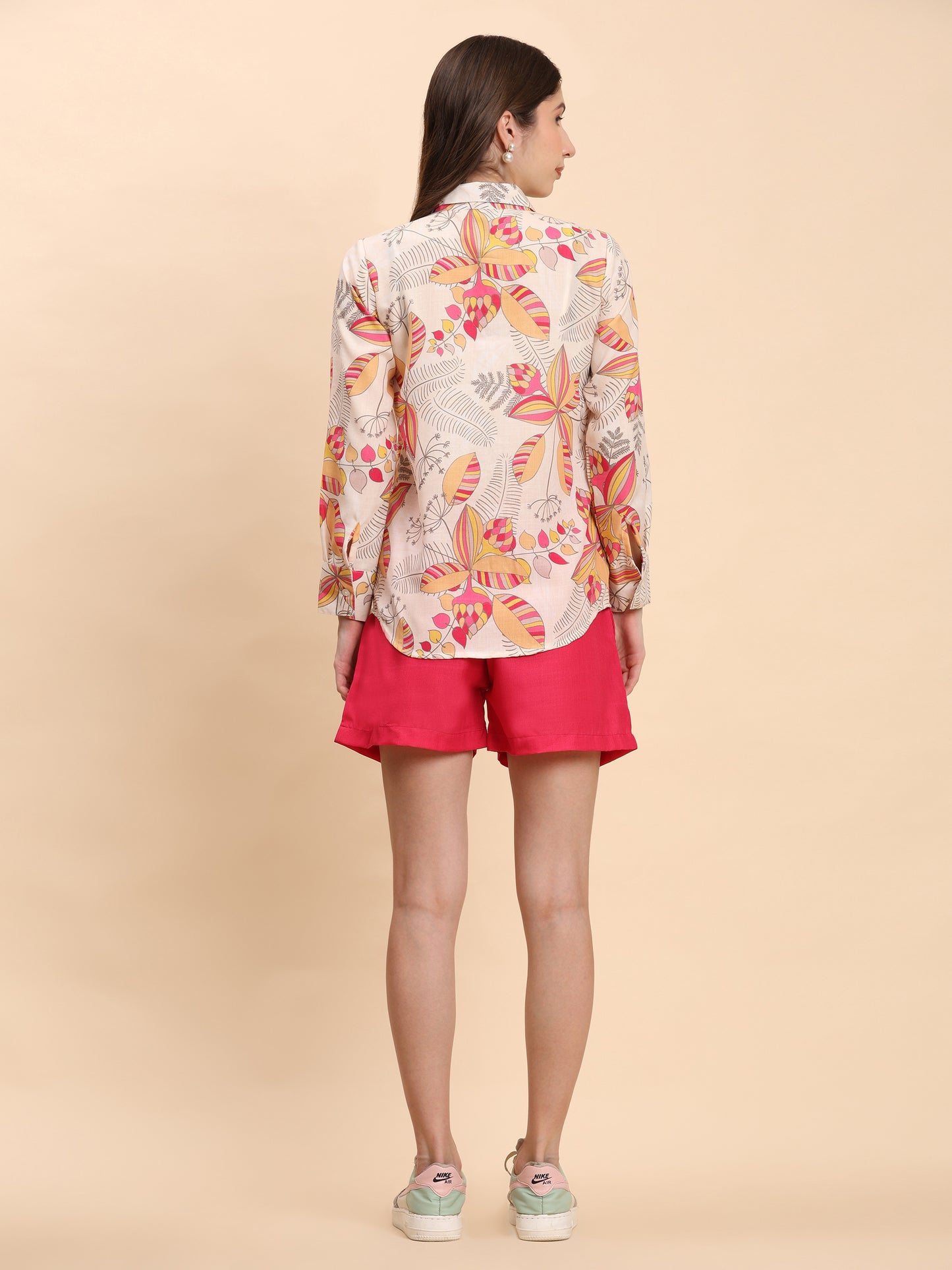 Noia Yellow & Multi Abstract Floral Shirt with Shorts