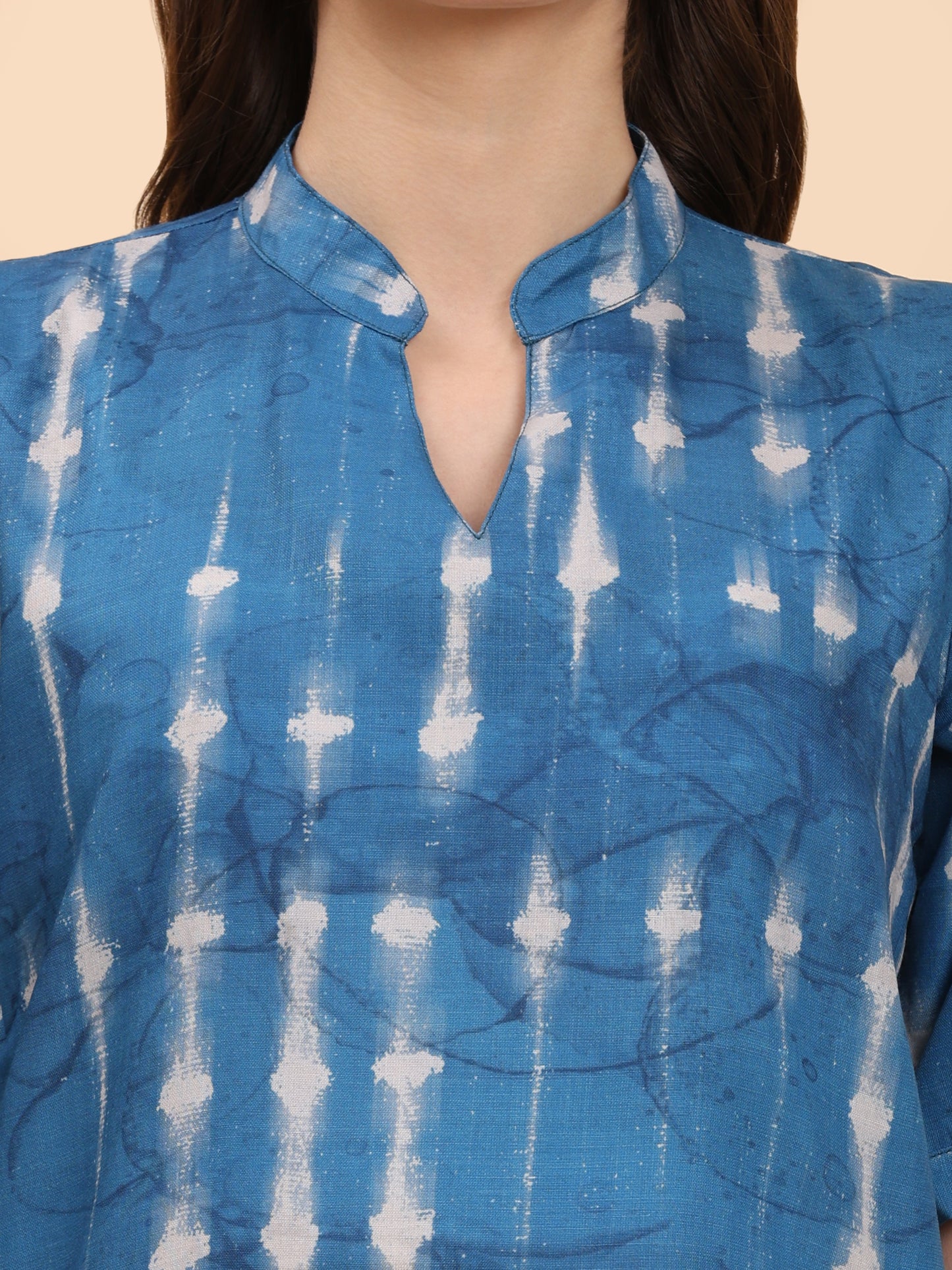 Noia Indigo Short Sleeve Top with Trousers