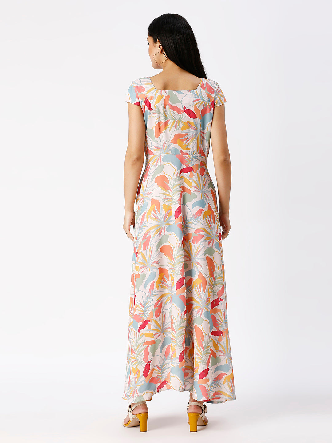 Noia Women Abstract Floral Printed A-Line Maxi Dress