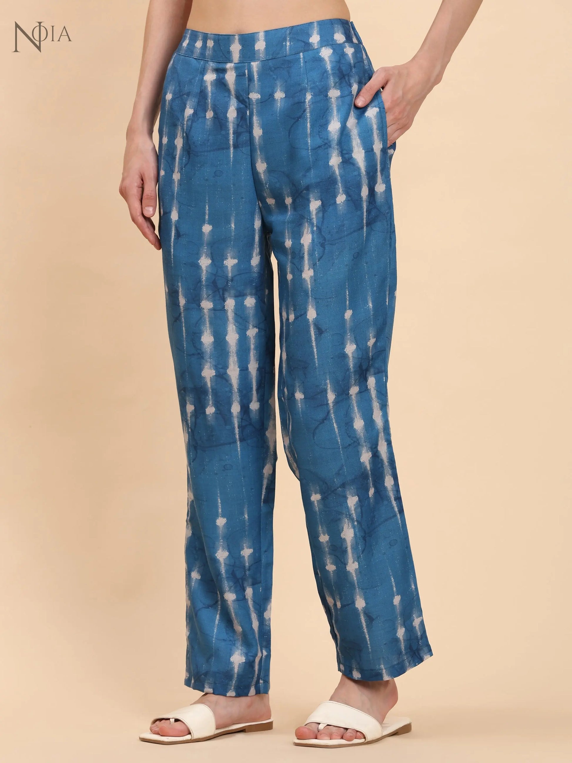 Indigo Shibori Print Co-Ord Set – Shirt & Trousers Noia