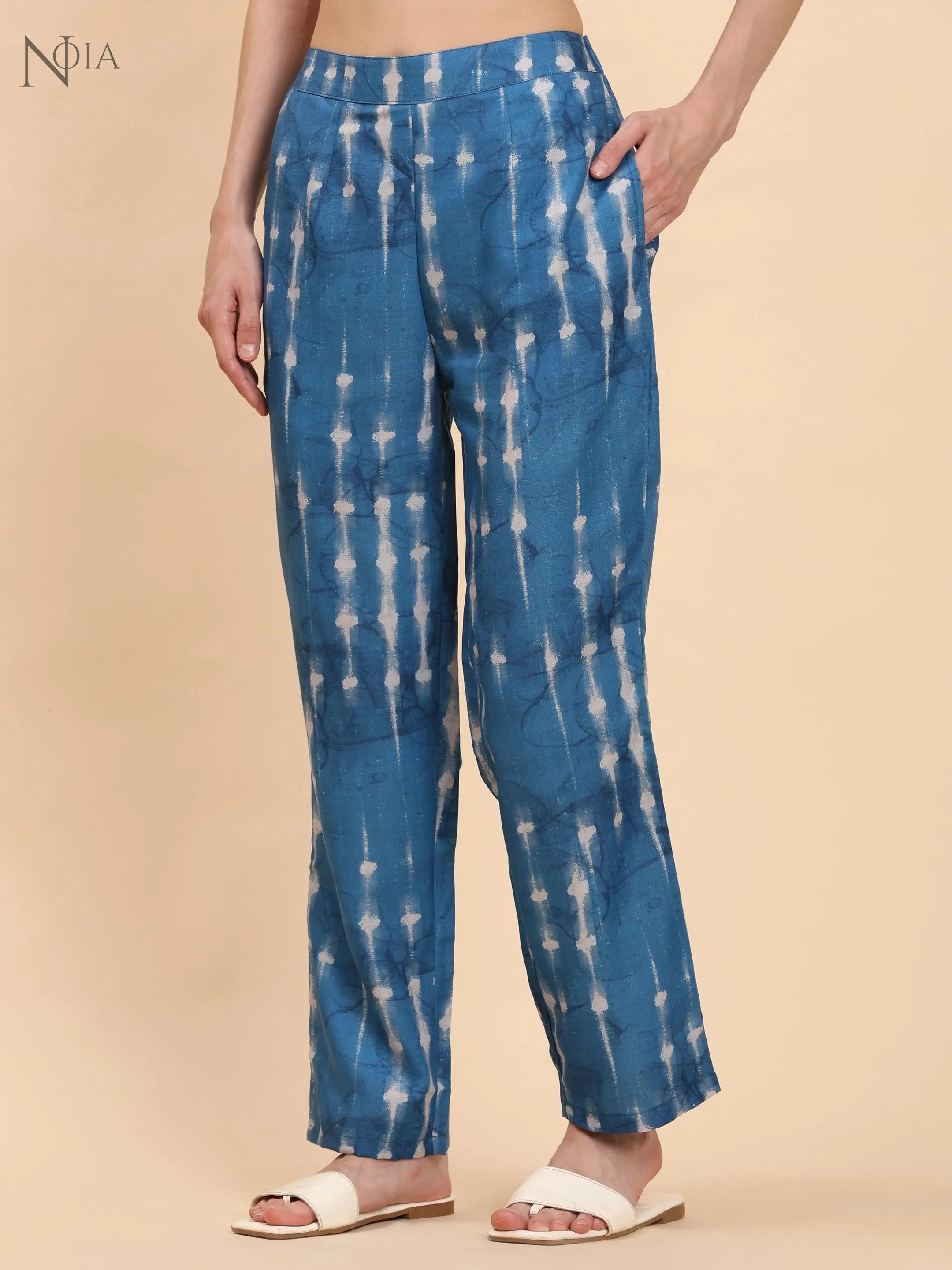 Indigo Shibori Print Co-Ord Set – Shirt & Trousers Noia