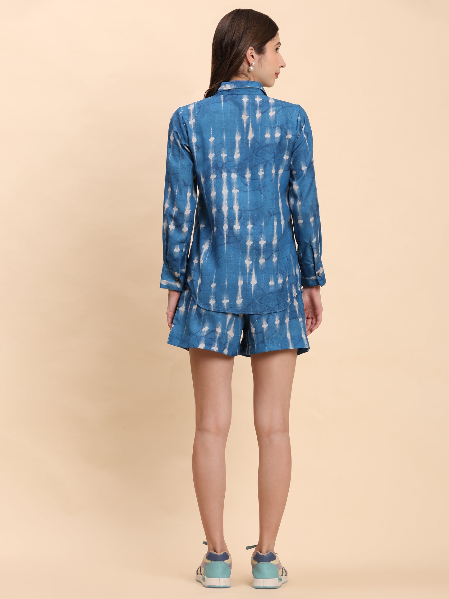 Noia Indigo Shibori Shirt with Shorts
