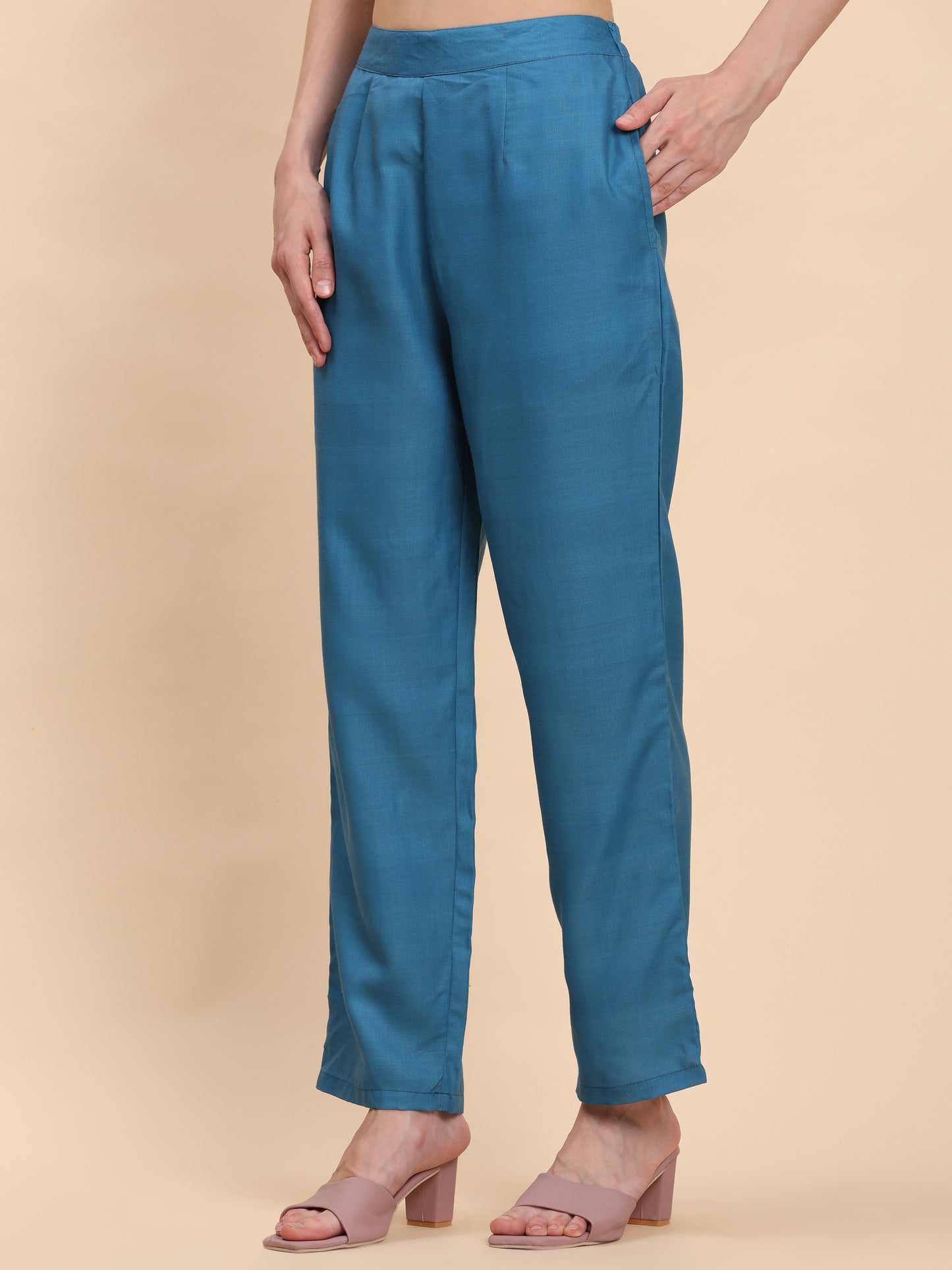 Noia Green & Yellow Floral Ditsy V Necked Top with Trousers