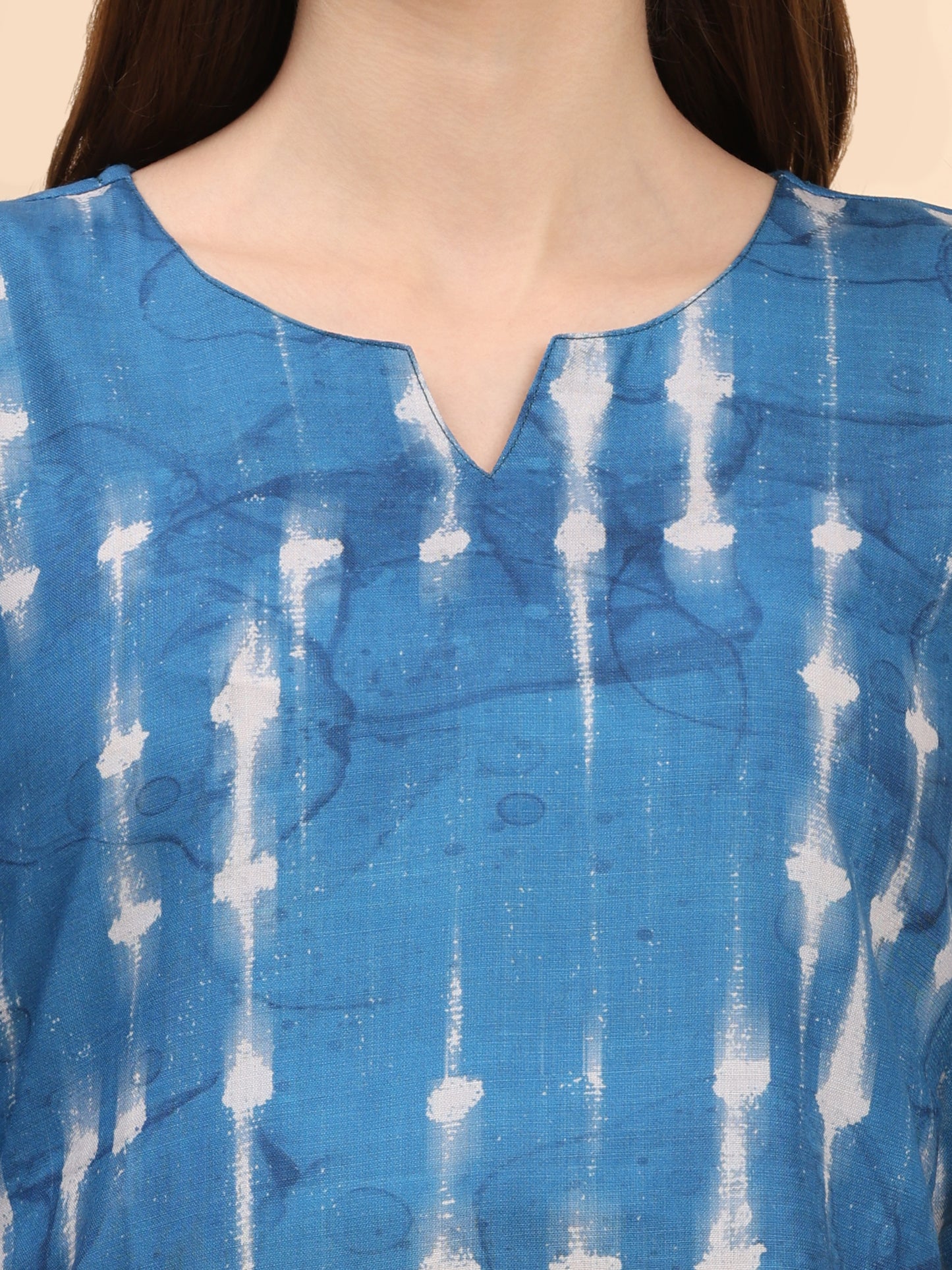 Noia Indigo Round Neck Top with Trousers