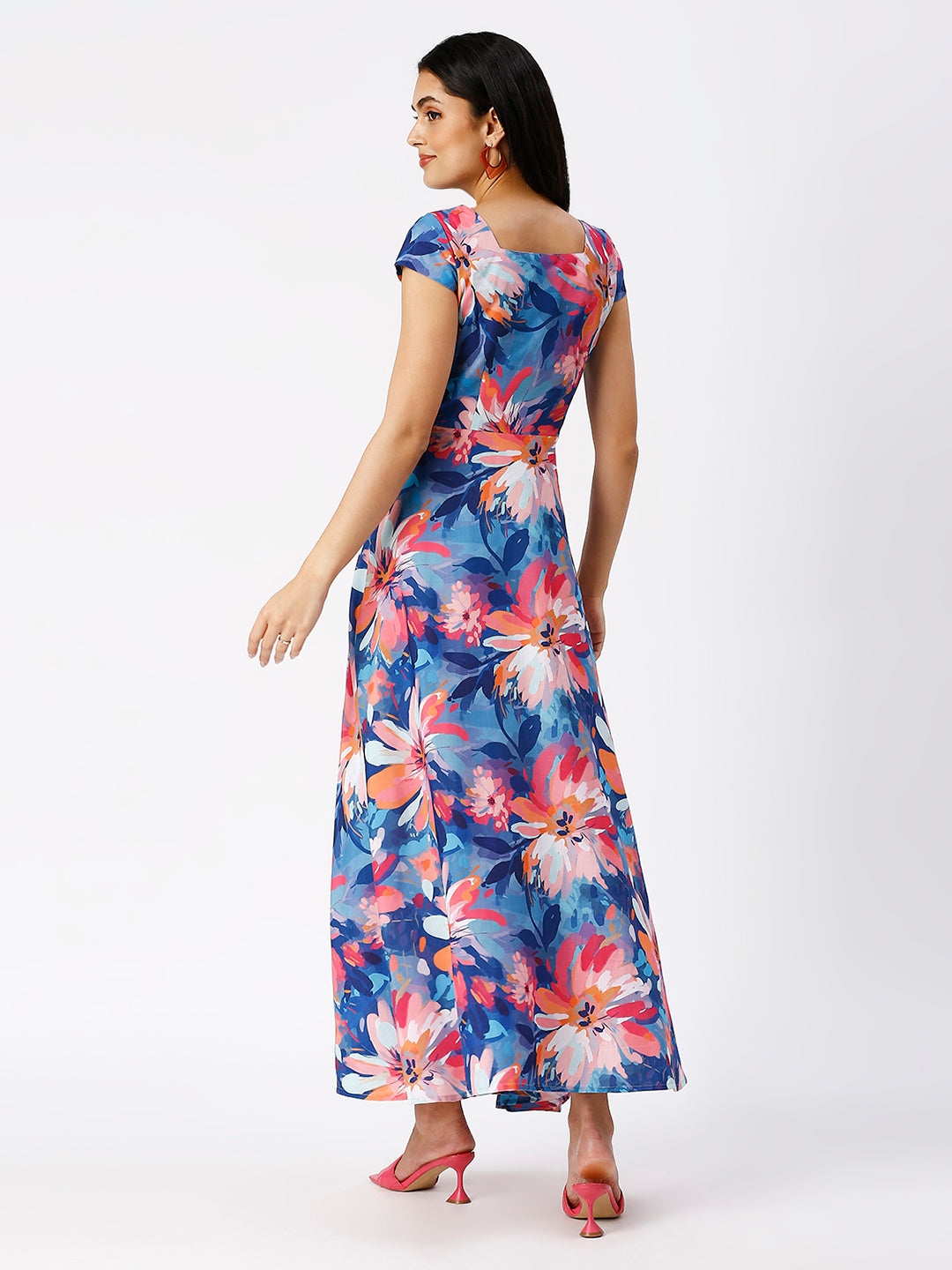 Noia Women Abstract Floral Printed A-Line Maxi Dress