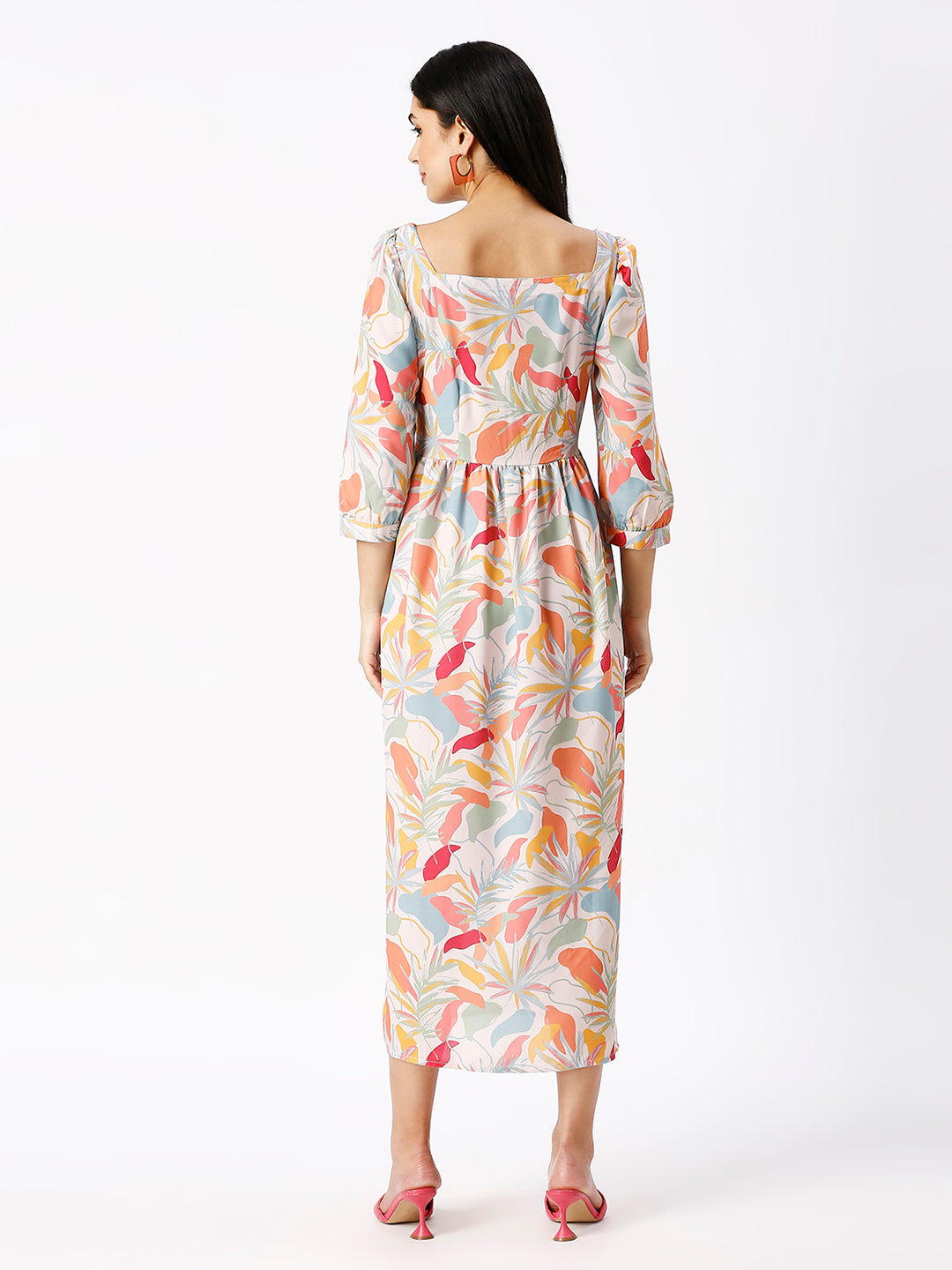 Noia Women Abstract Floral Midi Dress