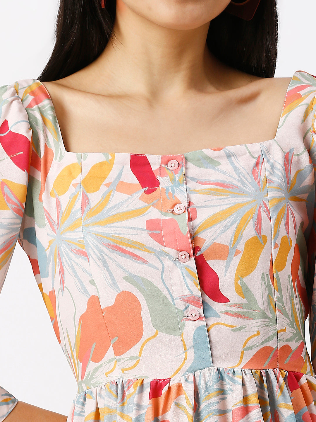Noia Women Abstract Floral Midi Dress