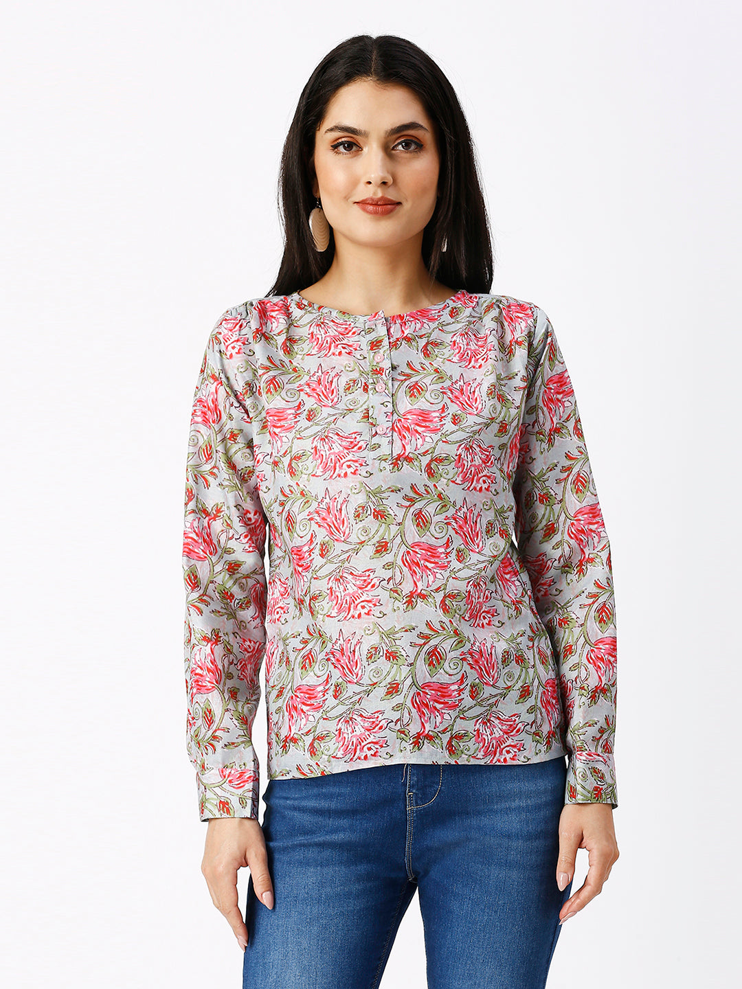 Noia Women Ajrak Printed Regular Top
