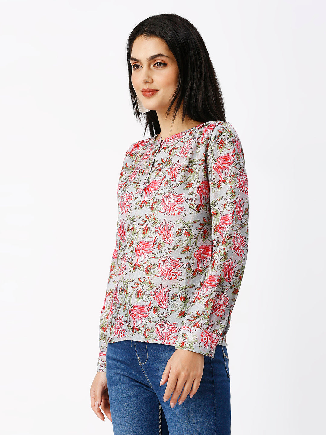 Noia Women Ajrak Printed Regular Top