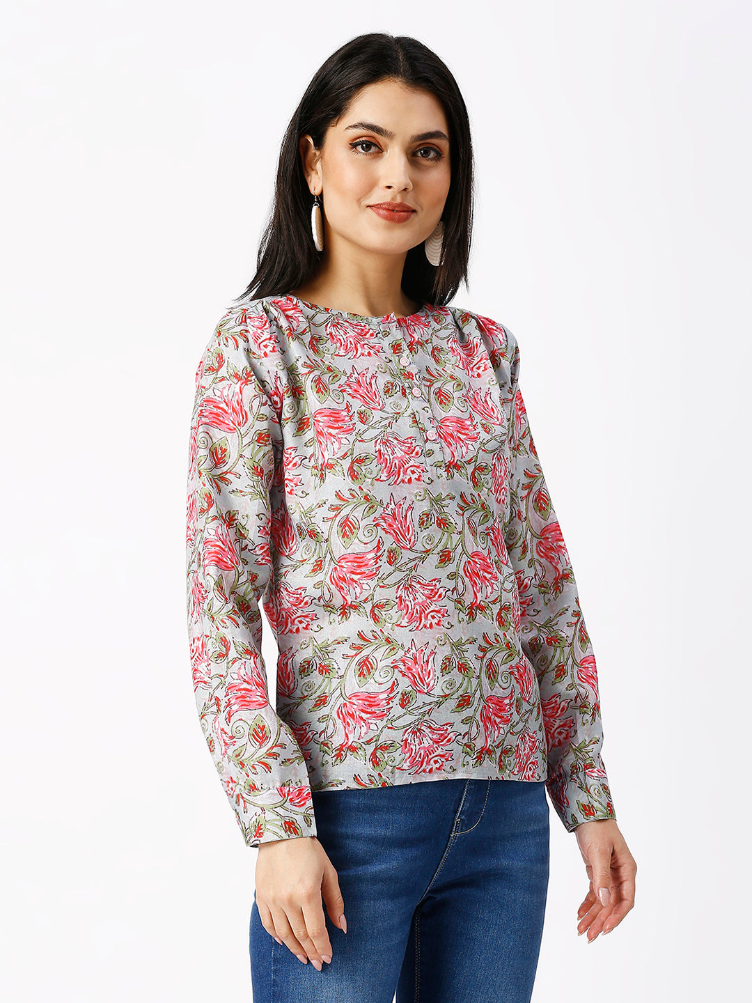 Noia Women Ajrak Printed Regular Top