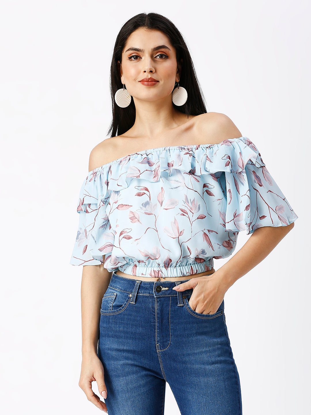Noia Women Floral Printed Crop Top