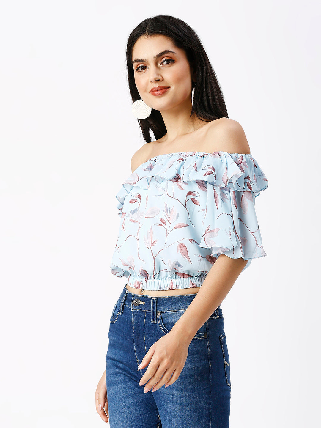 Noia Women Floral Printed Crop Top