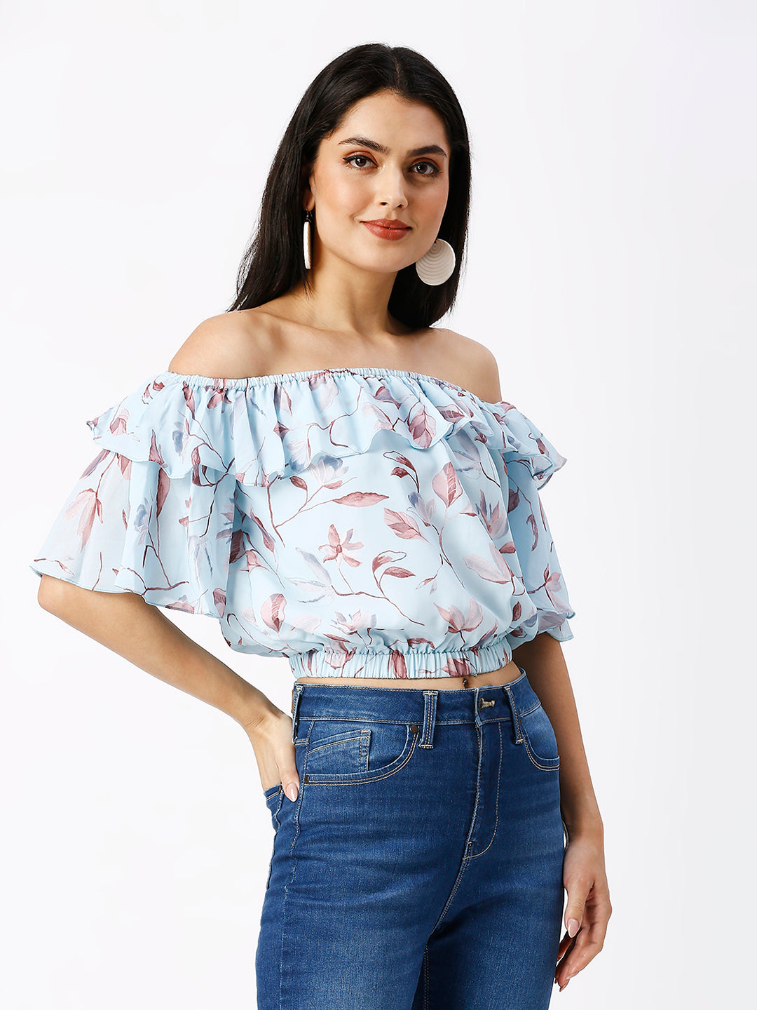 Noia Women Floral Printed Crop Top
