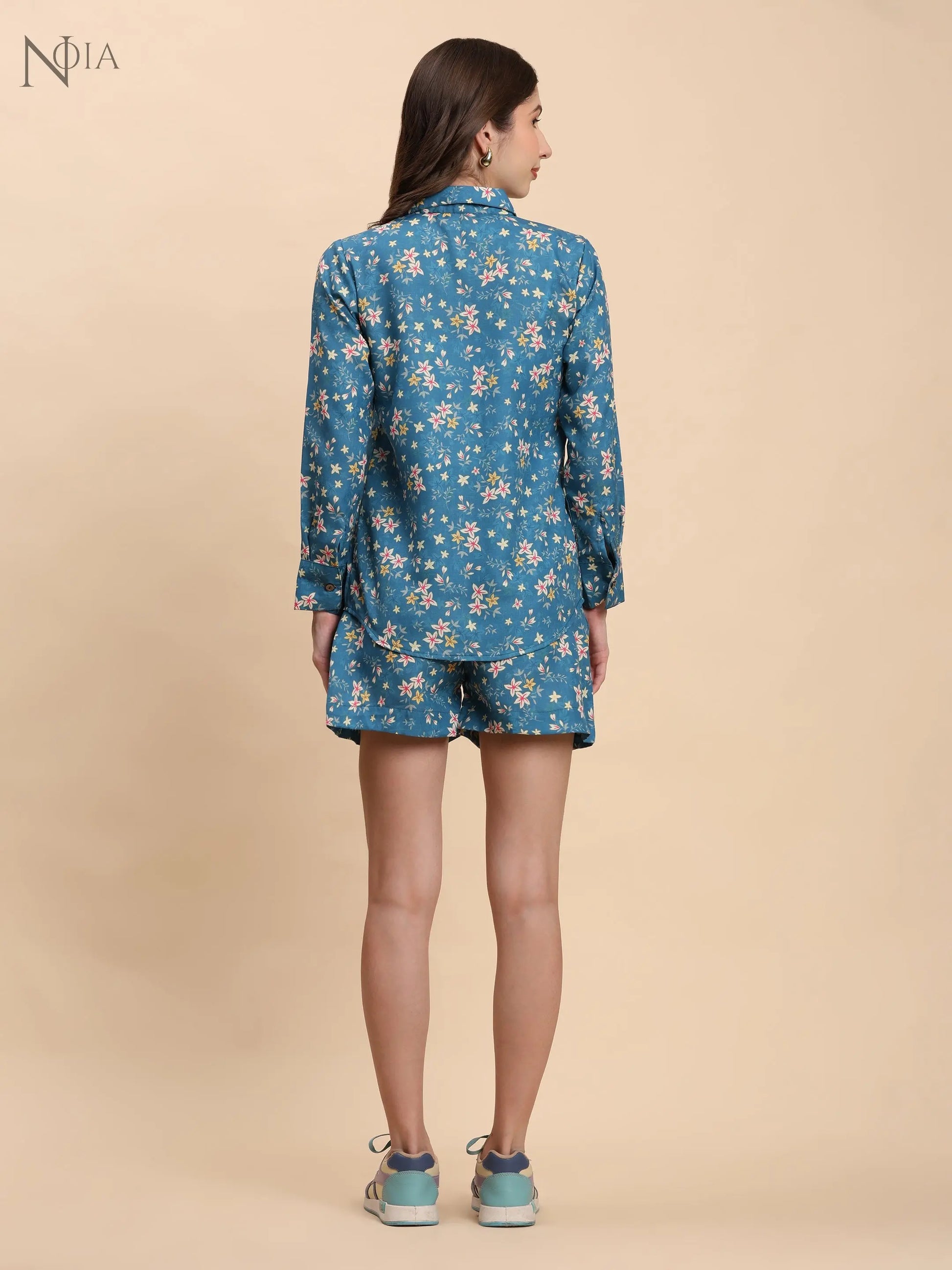 Noia Green & Yellow Floral Ditsy Shirt with Shorts Noia