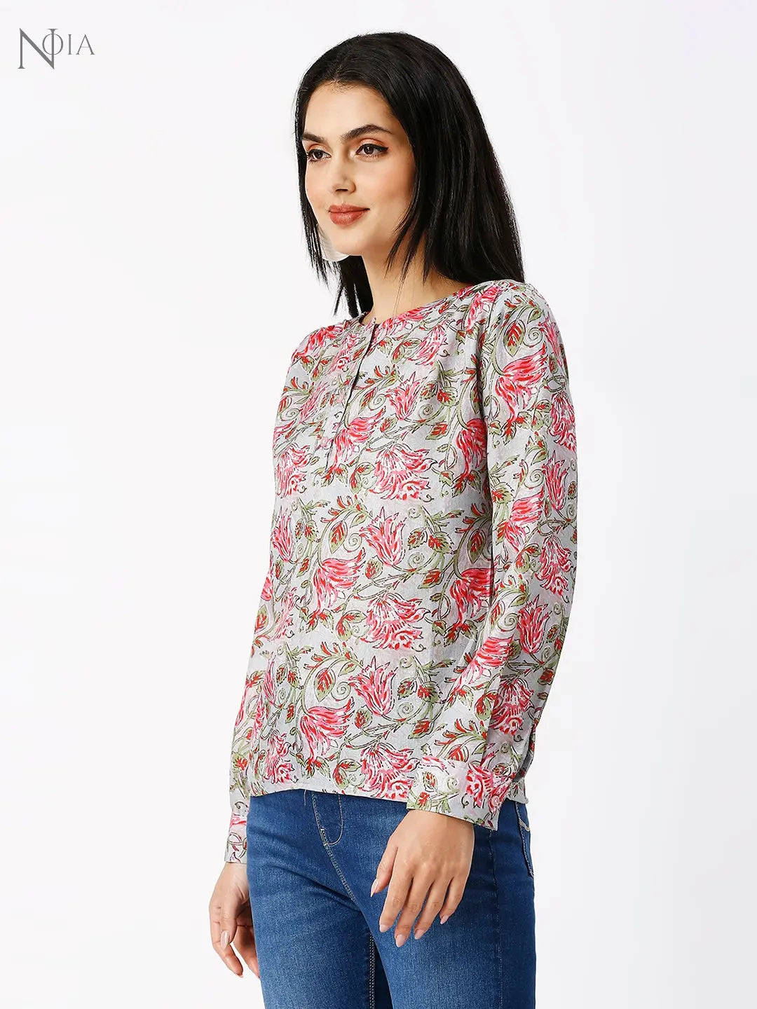 Noia Women Ajrak Printed Regular Top Noia
