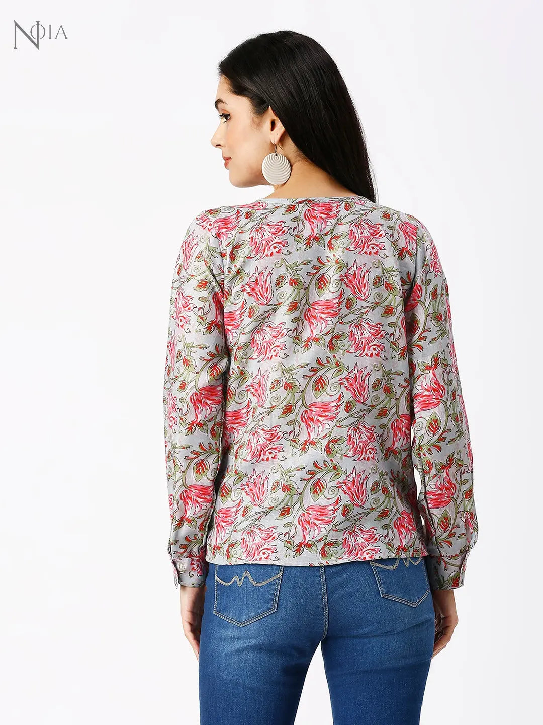 Noia Women Ajrak Printed Regular Top Noia