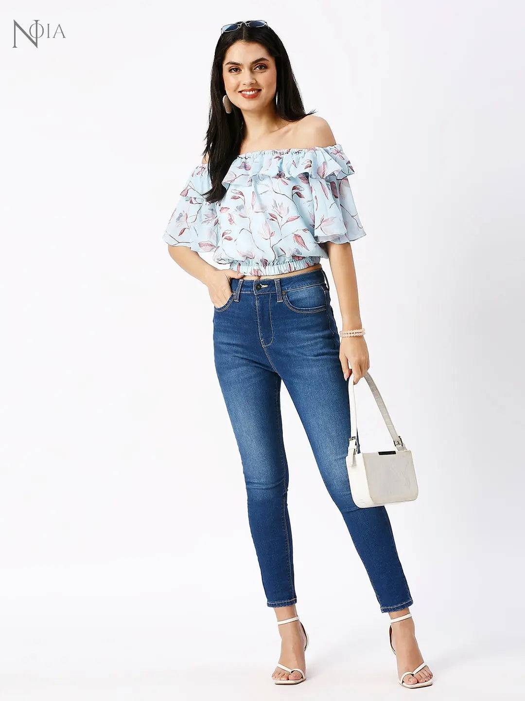 Noia Women Floral Printed Crop Top Noia