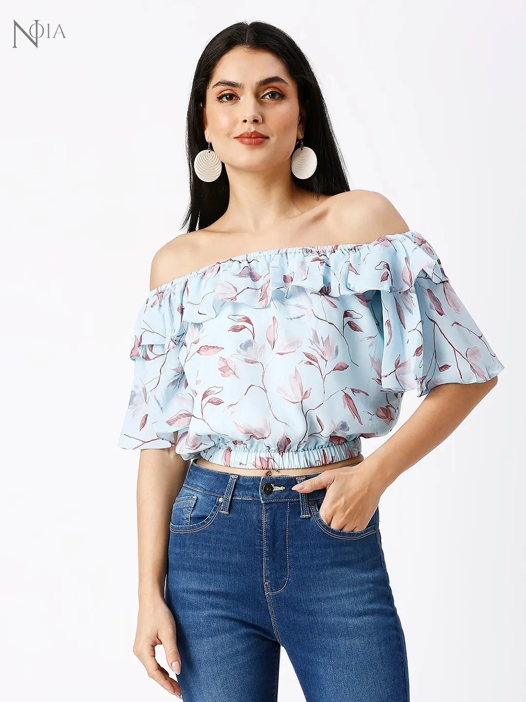 Noia Women Floral Printed Crop Top Noia