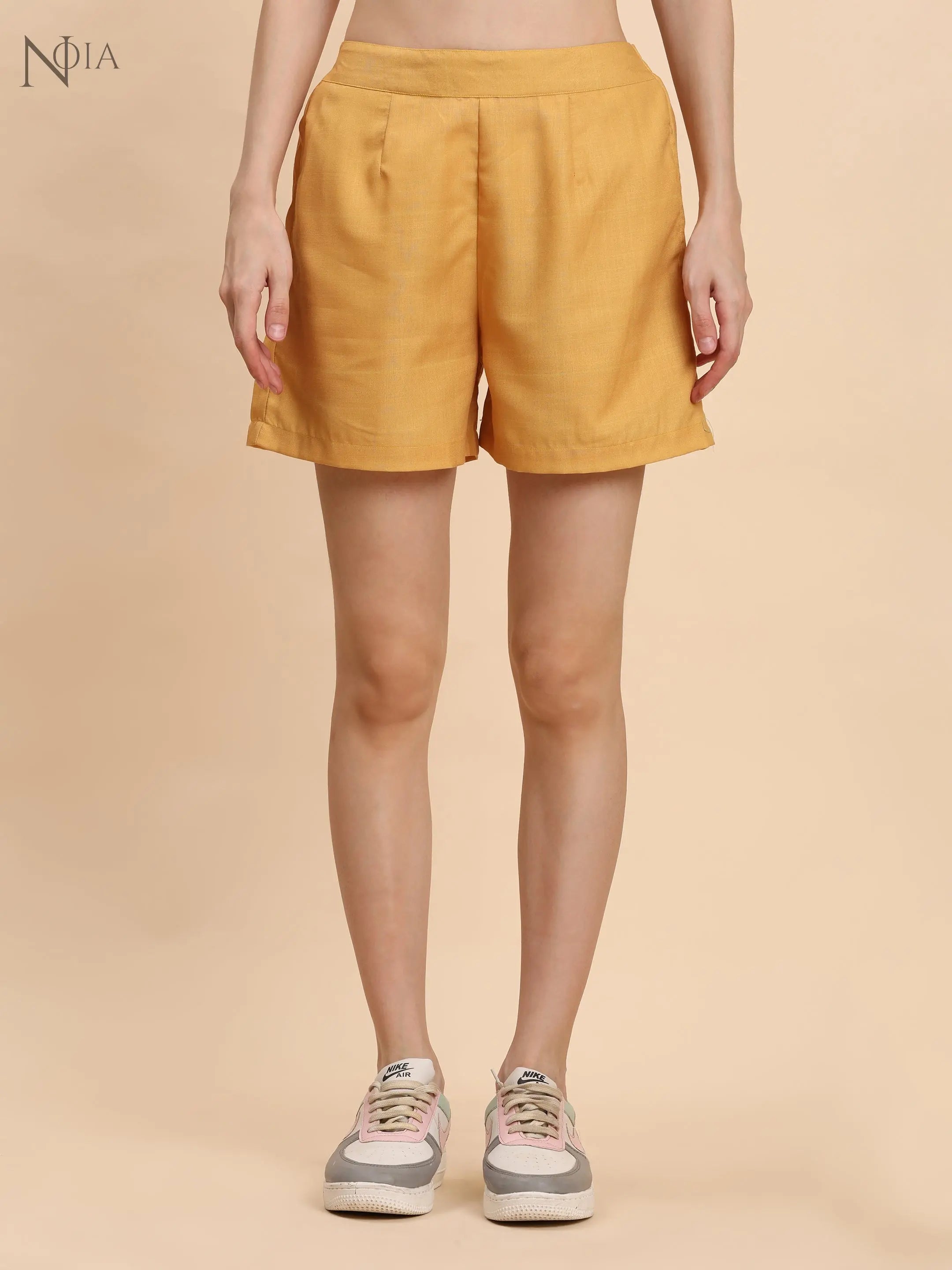 Noia Yellow Multi Abstract Floral Shirt with Shorts Noia