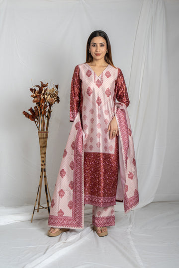 Off-White Multi Premium Fabric Straight Auraya Kurta Set Noia